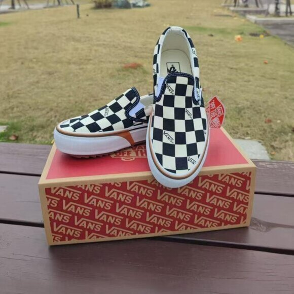 VANS Era Stacked Checkerboard Slip On Canvas Shoes - Picture 4 of 7